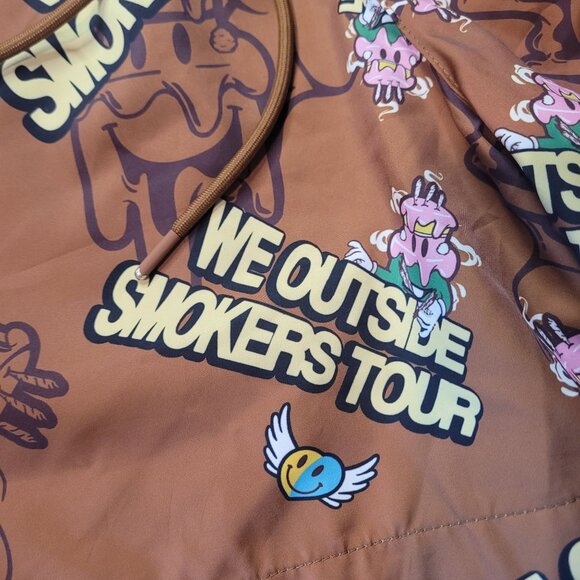 Wedding Cake Men's We Outside Nylon Printed Shorts - Brown Size Large - Picture 3 of 6